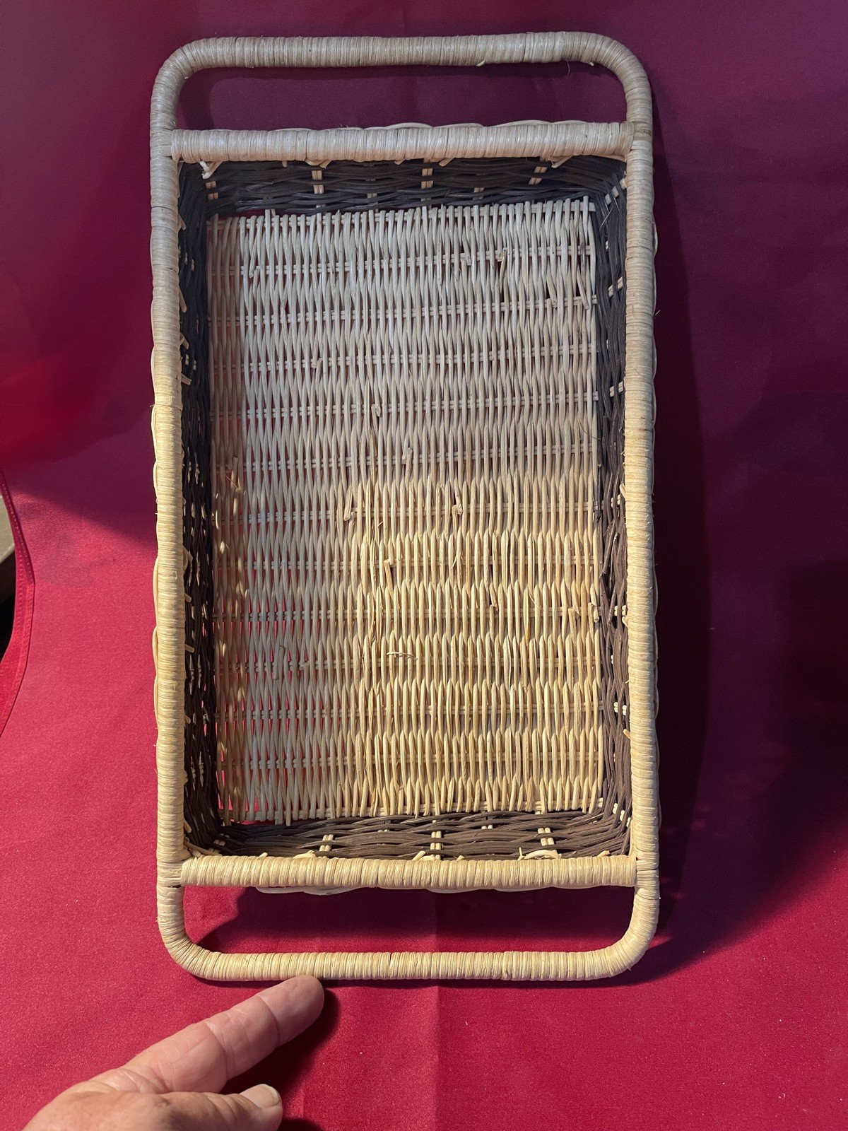 Vintage Pyrex 2Qt L Oblong Rectangular Glass Baking Dish in Rattan Basket Retro