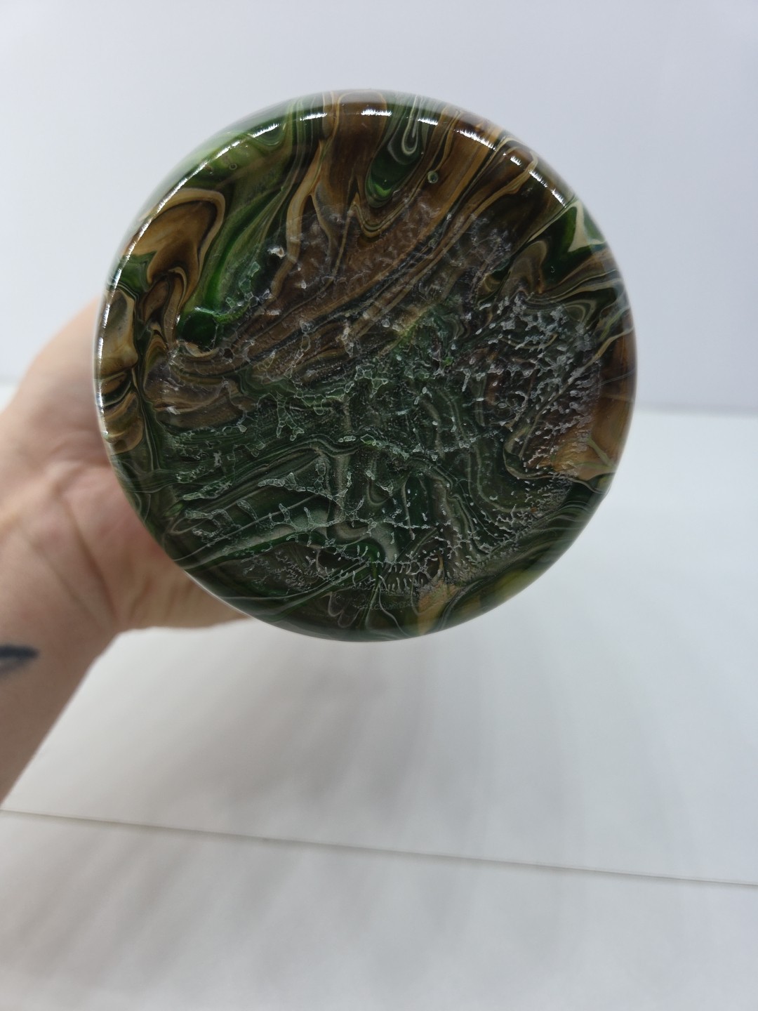 Pastel Vase Abstract Art Jardin Painted Glass Vase 7″ Hand Dipped One of a Kind