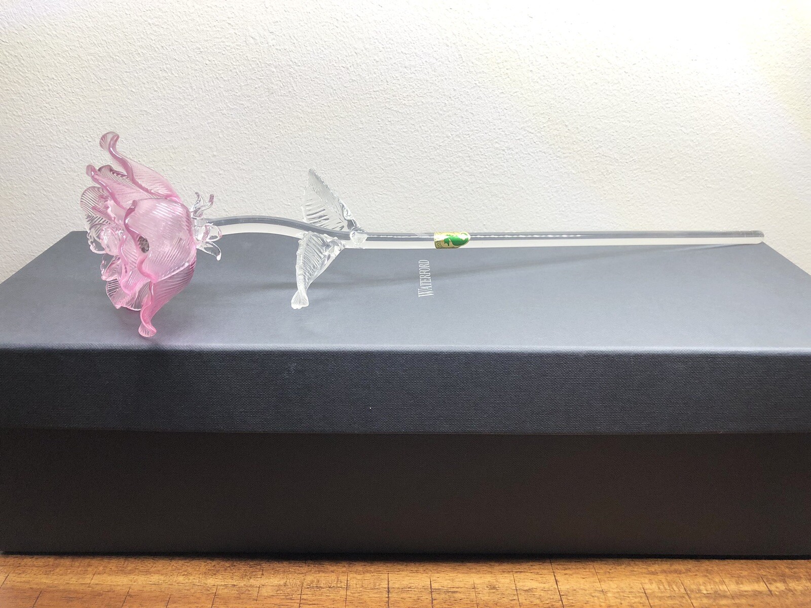 WATERFORD CRYSTAL LAVENDER ROSE 14.5” SCULPTURE Fleurology Collection NIB