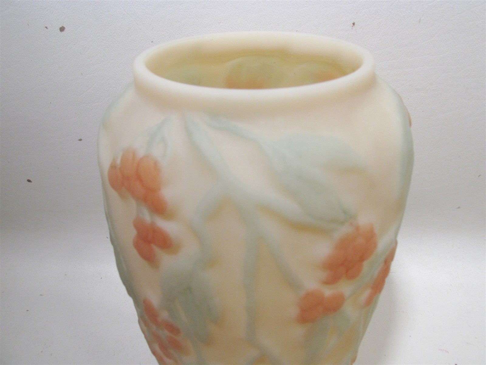 Arts & Crafts 20s Phoenix Consolidated Art Glass Bittersweet Vase 9.75”