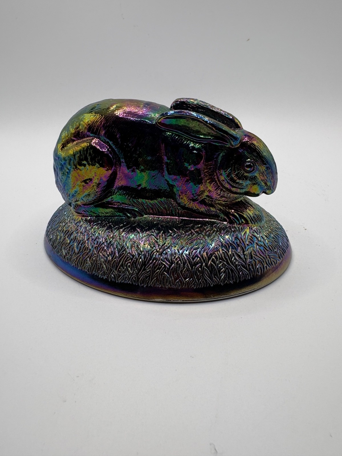Rare Westmoreland Vintage Amethyst / Blue Carnival Bunny On Nest Top Only