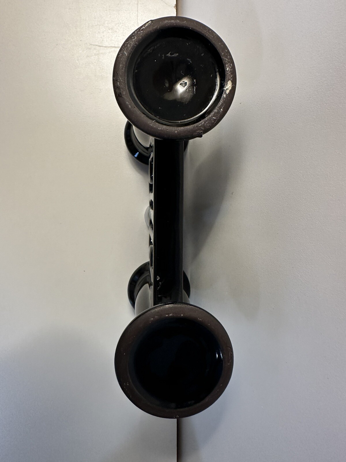 Roseville Pottery “ Rosecraft Black” Double Bug Vase Shape Number 46-5” In 1916