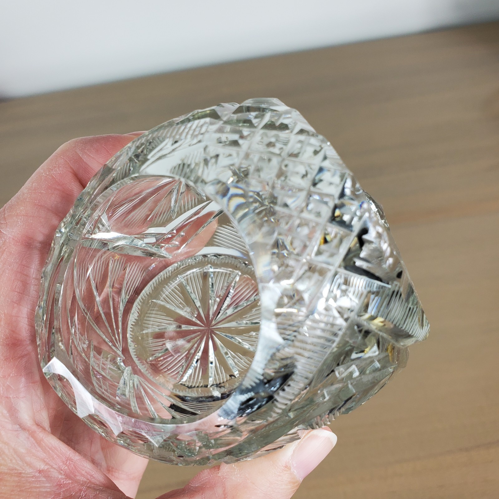 Crystal Basket Cut Glass Leaded Pretty Beautiful Fabulous