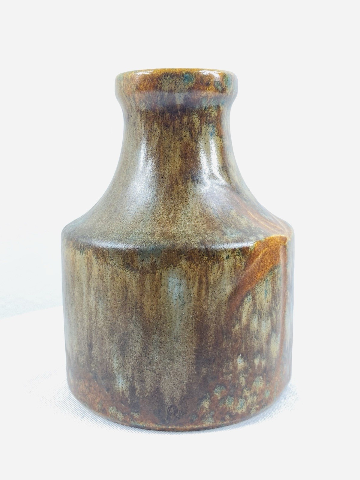 Vintage MCM Scheurich 4” Vase Brown Orange Teal W.Germany 550-10
