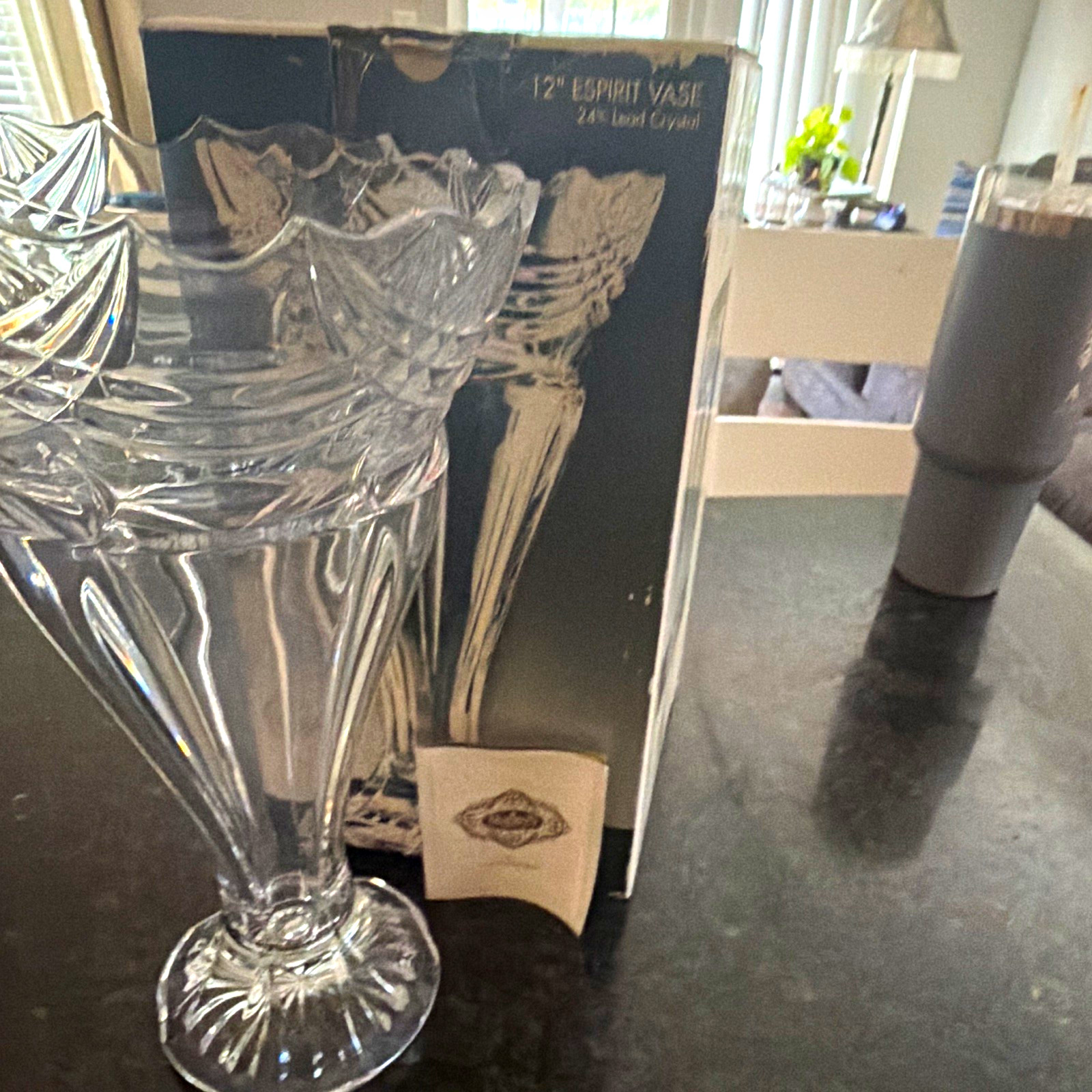 Godinger Shannon Crystal 12″ Esprit Vase Clear Crystal in Box
