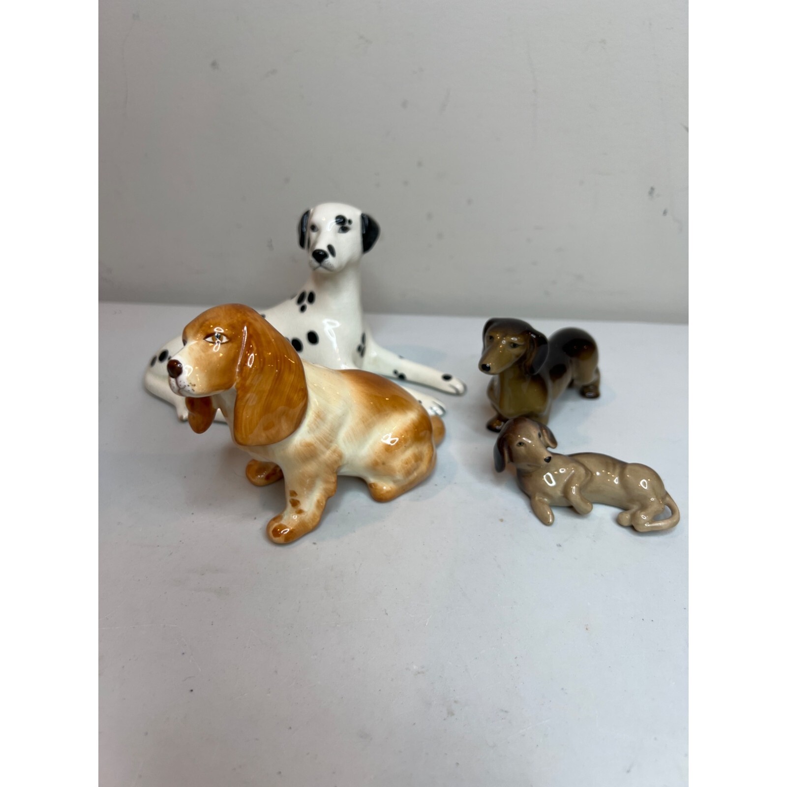 Lot 4 W.R. Midwinter Ltd Burslem England Dog Figurines Dalmatian Cocker Weiner
