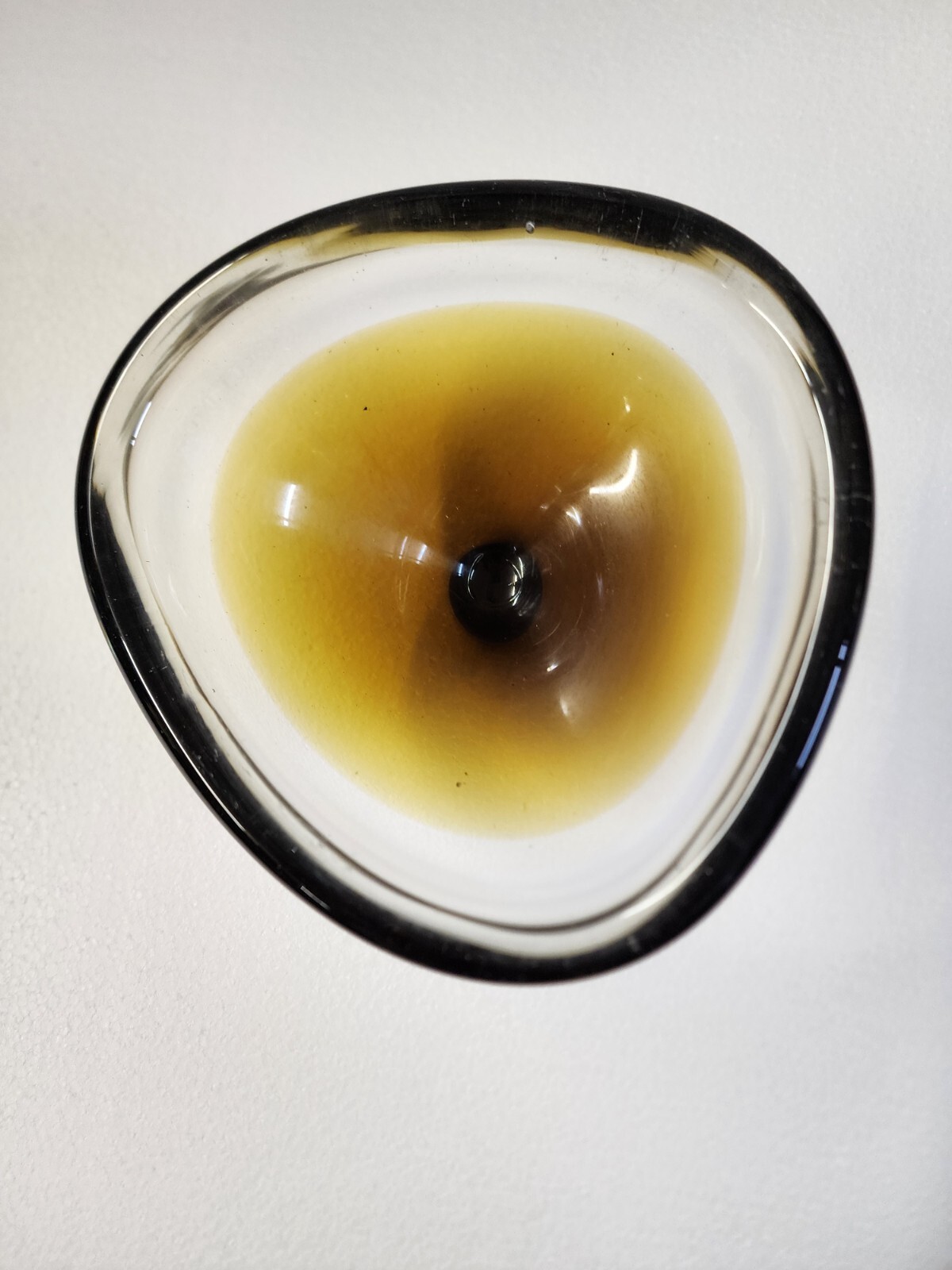Murano Seguso clear bowl with Sommerso Gold could possible be Stueben glass?