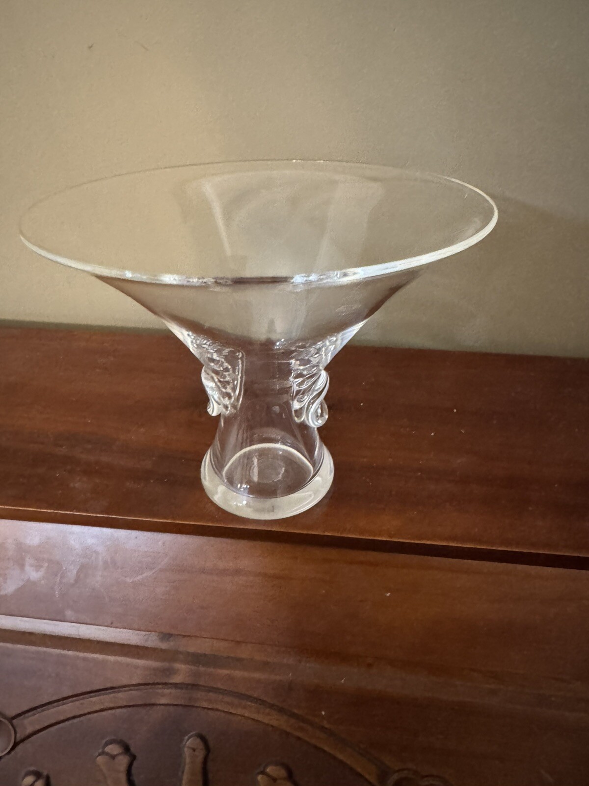 Ant/Vintage “ Stueben “ Petal Glass” App. 5 1/2” Tall / 5” Across Rim, Mint