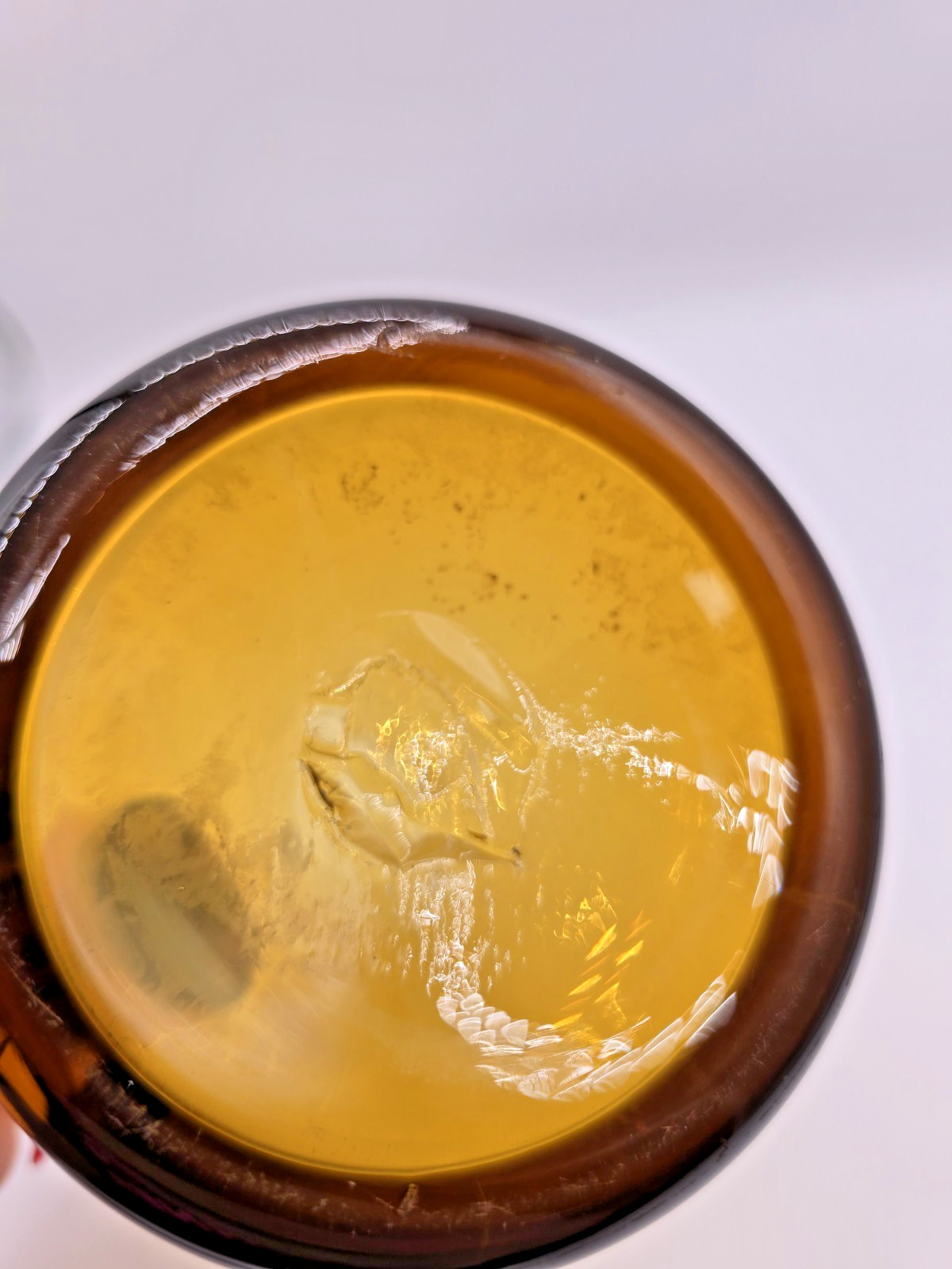 Blenko Amber Small Glass Pitcher Mid-Century Modern 8″