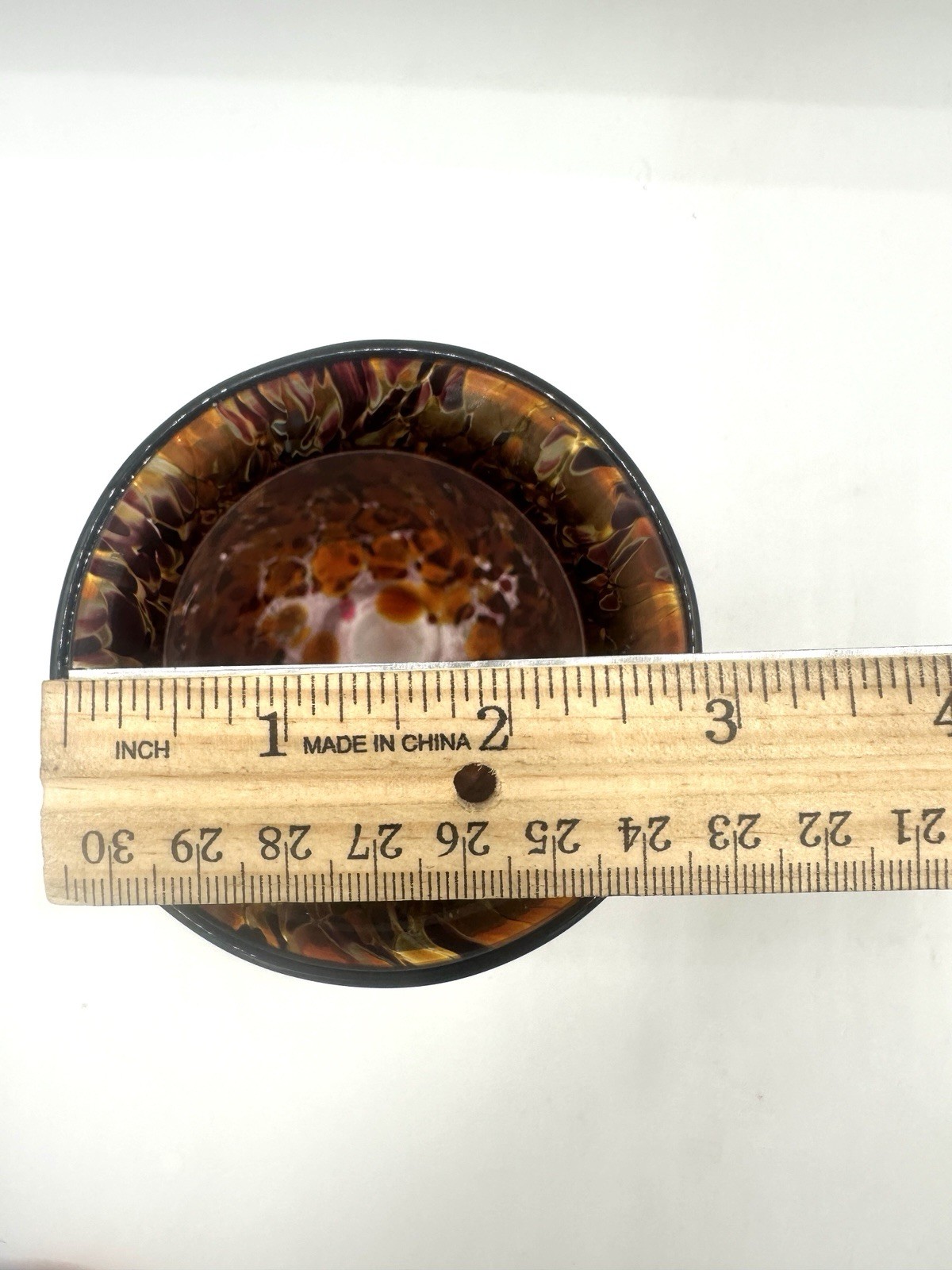 Studio Art Glass Vase Mottled Confetti Frit 6″ Signed Joseph 1993