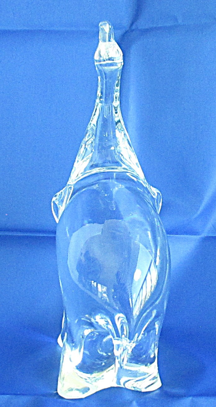 Eneryda Sweden Art Glass Crystal Elephant Paperweight 8 inches Tall
