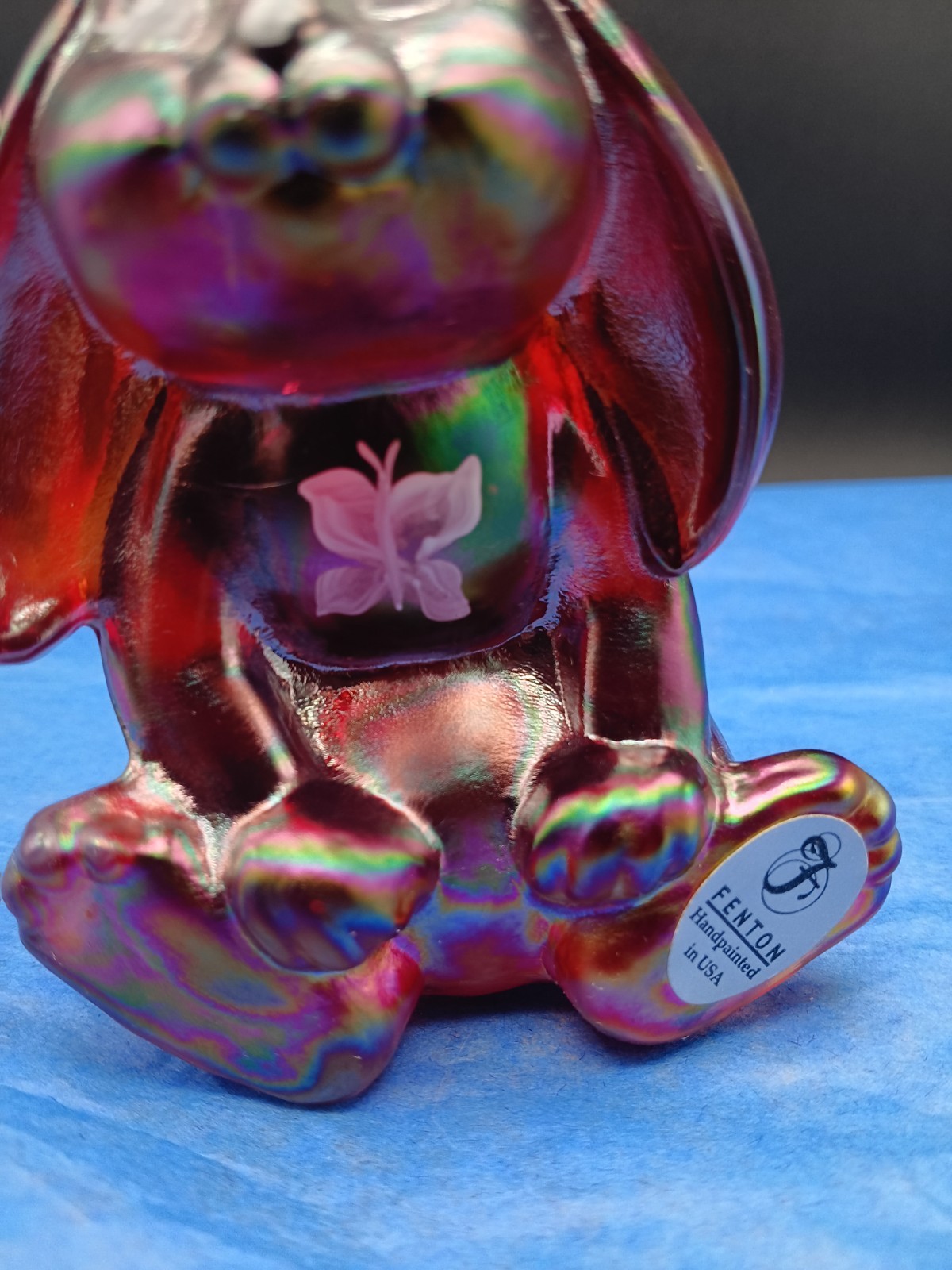 FENTON Ruby Stretch LOP EARED BUNNY FAGCA Special Order 2003