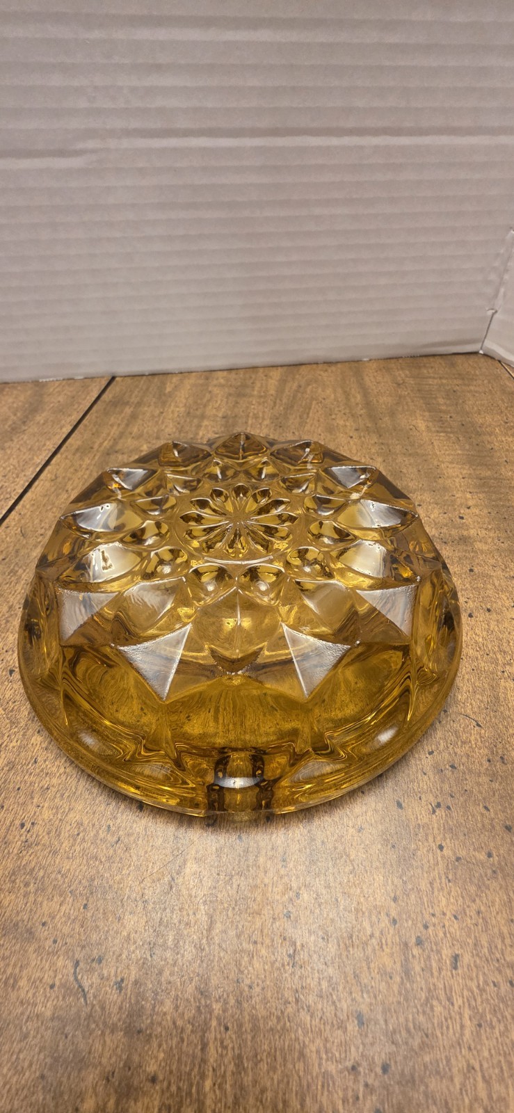 Vintage Amber HONEY Glass ASHTRAY ANCHOR HOCKING FAIRFIELD 6″ CIGAR CIGARETTE