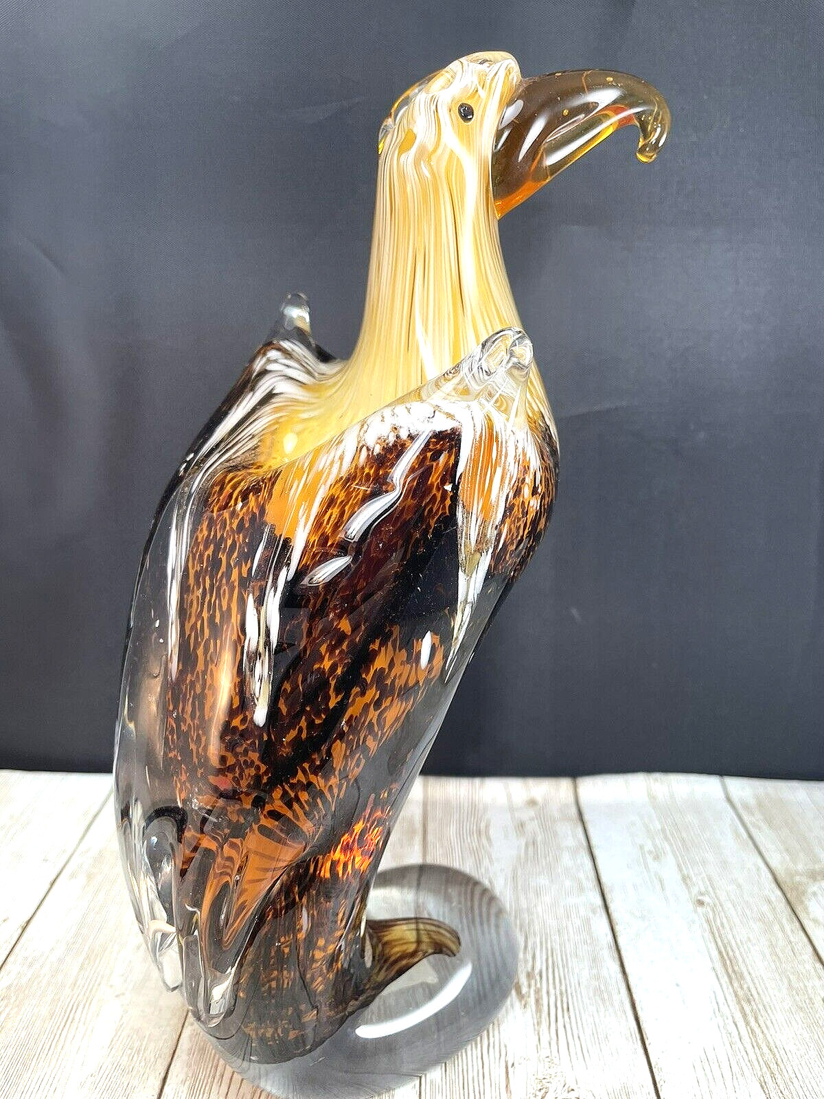 art glass eagle fifth avenue crystal 9.5 inches