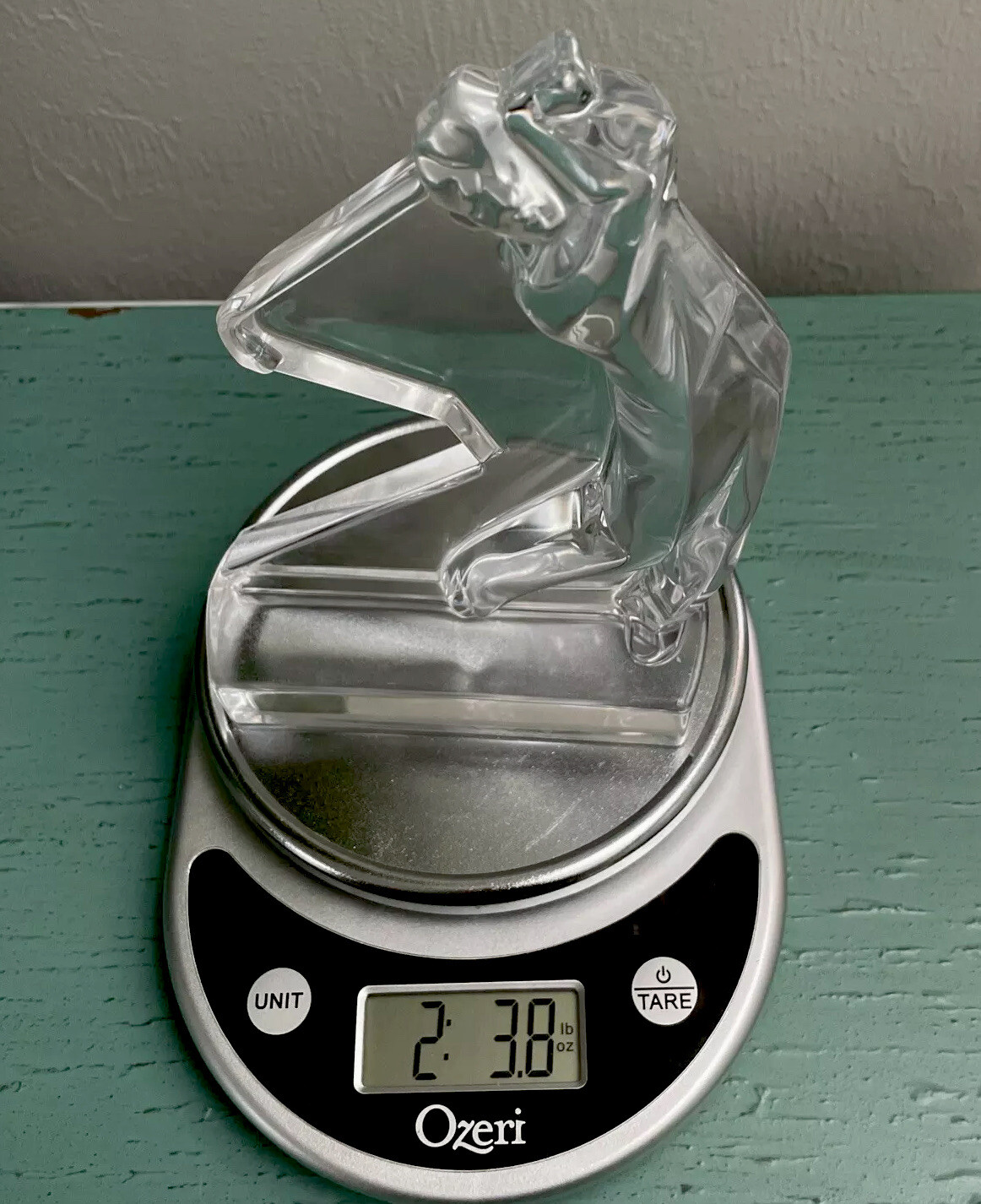 Vintage Japan Hoya Crystal Golfer Figurine Stamped Paperweight Art Glass Rare