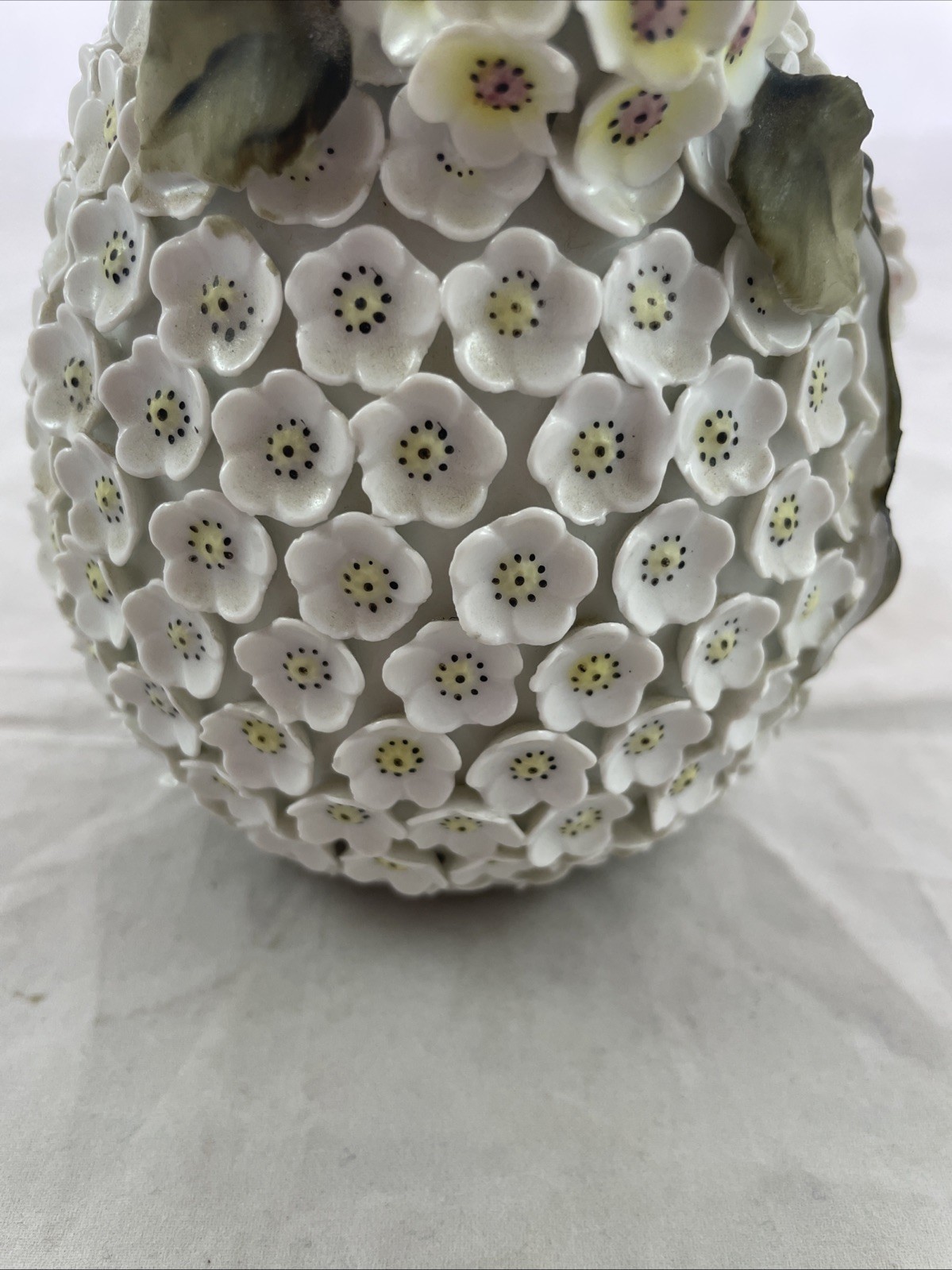 Antique Meissen Style Snowball Schneeballen Flower Perfume Bottle Vanity Cologne
