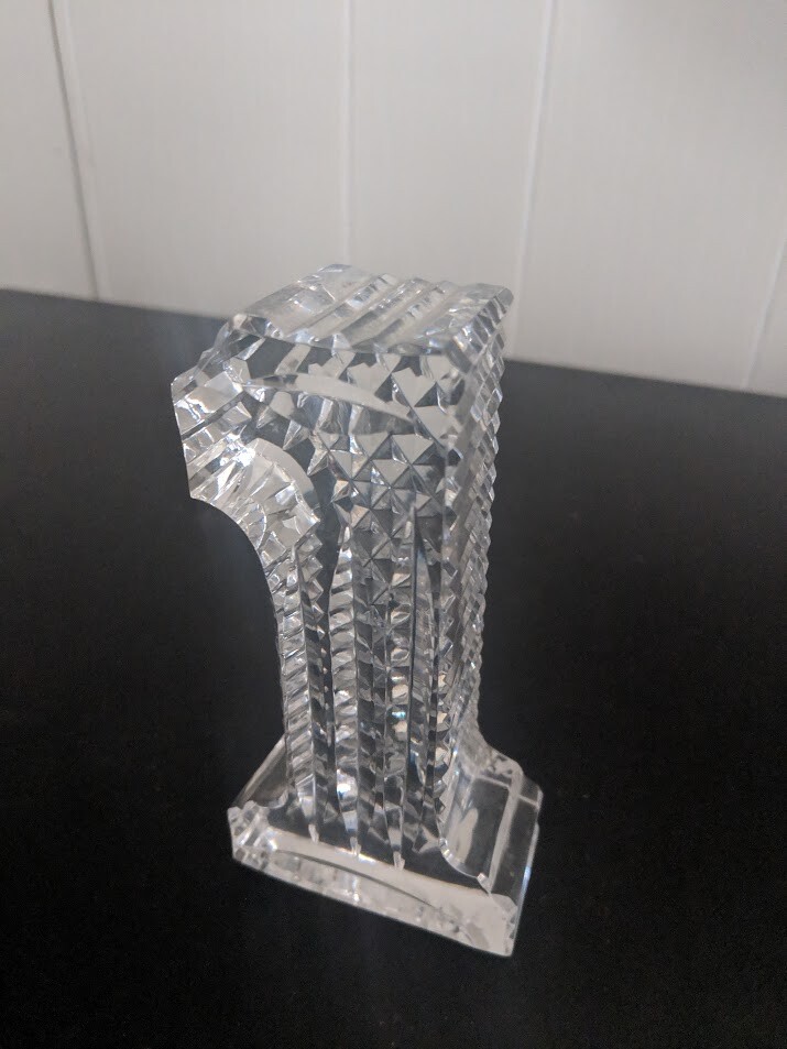 Authentic Stamped Waterford Crystal 18oz Number One Trophy Desk Paper Weight