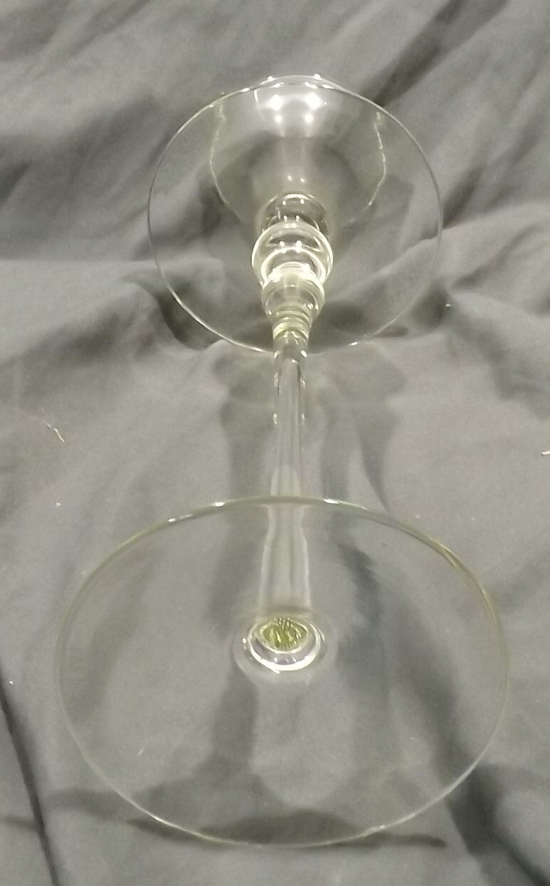 Decorative Long-Stem Glass Candlestick Holder Transparent 33cm (1970-1979)