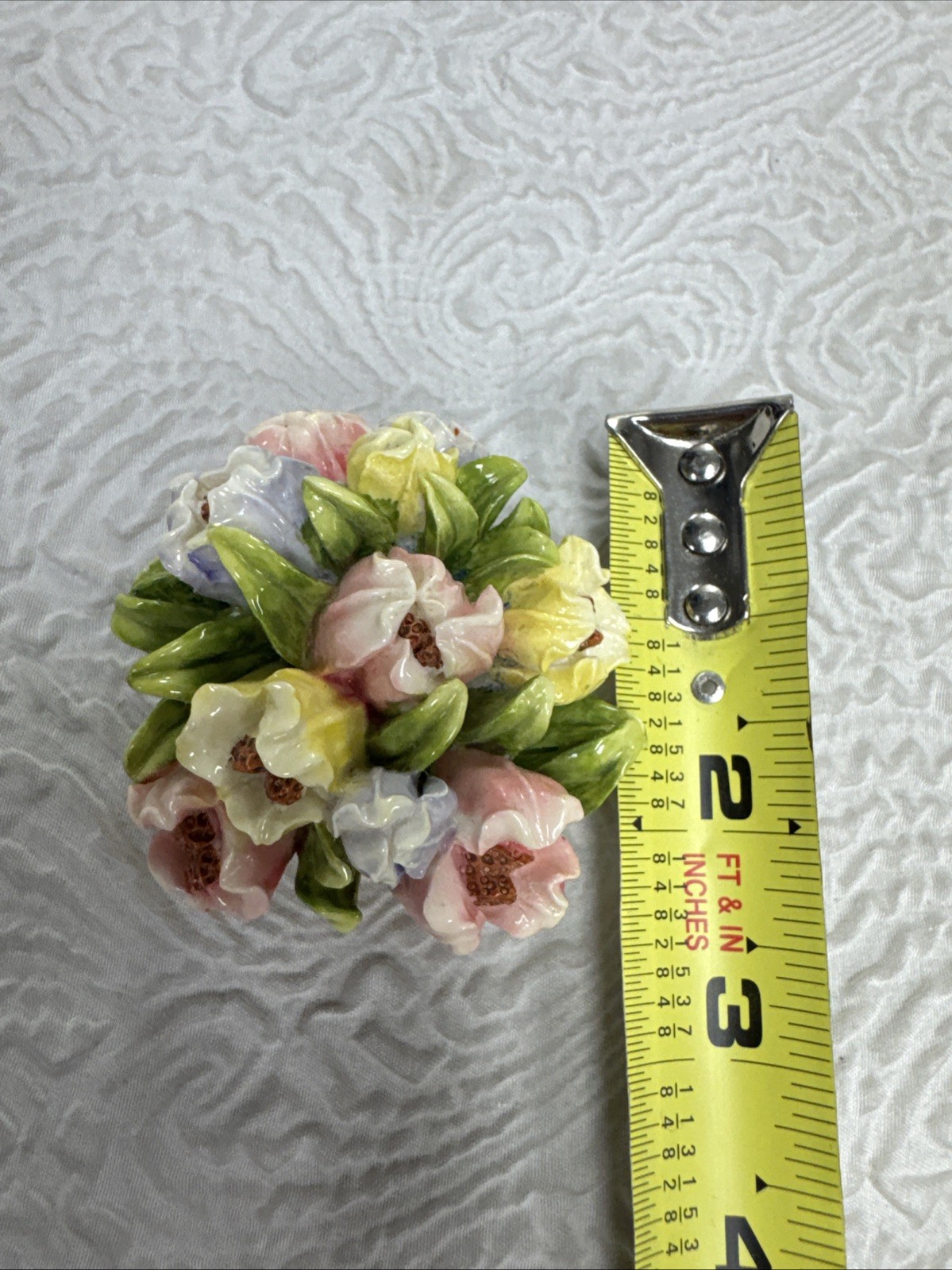 Vintage Porcelain Colorful Flower Posies Bouquet