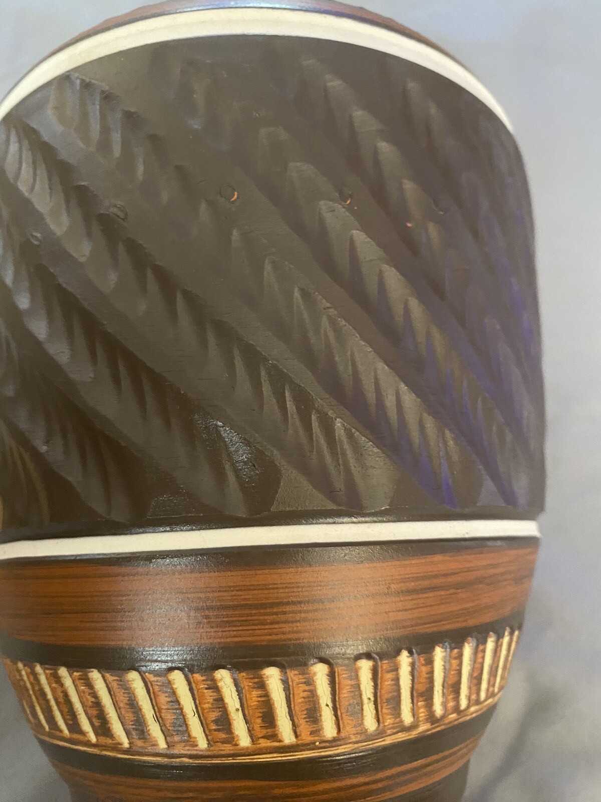 Continental Co. Pottery 1970s Hand Thrown Ceramic Vase, Brown Pot Detailed