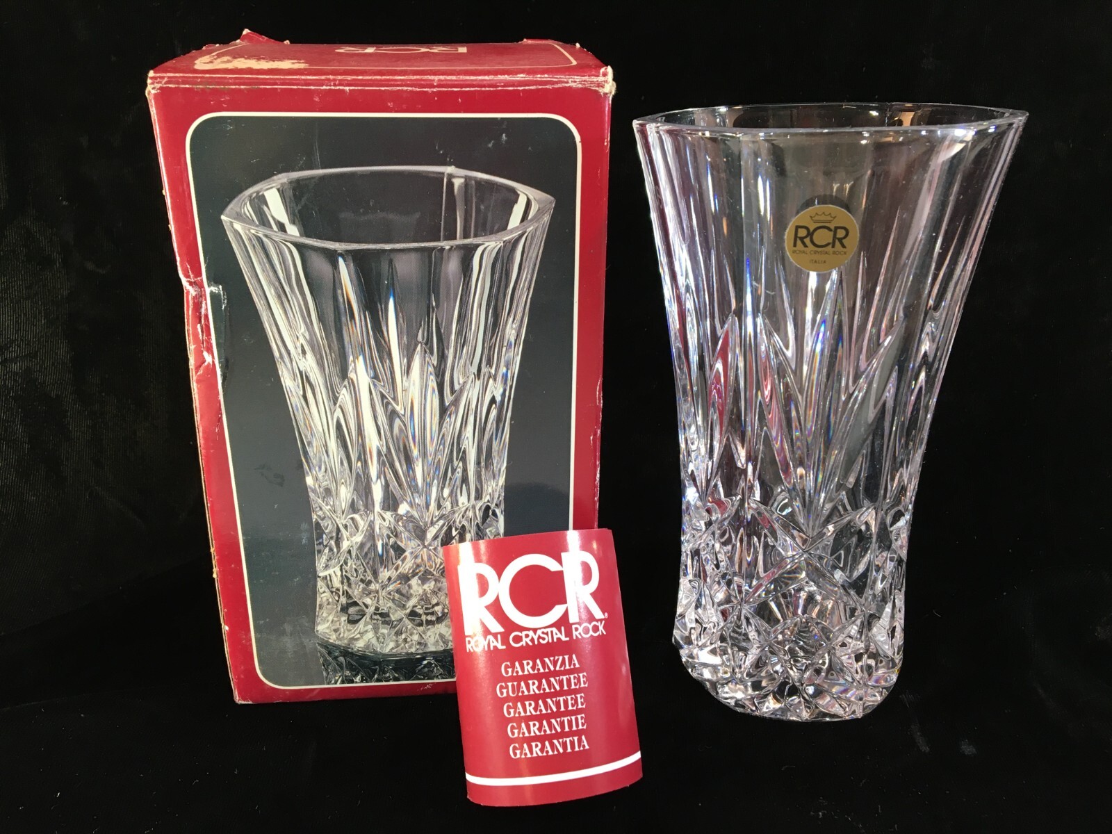 RCR Royal Crystal Rock Heavy 24% Lead 7″ Vase Italy