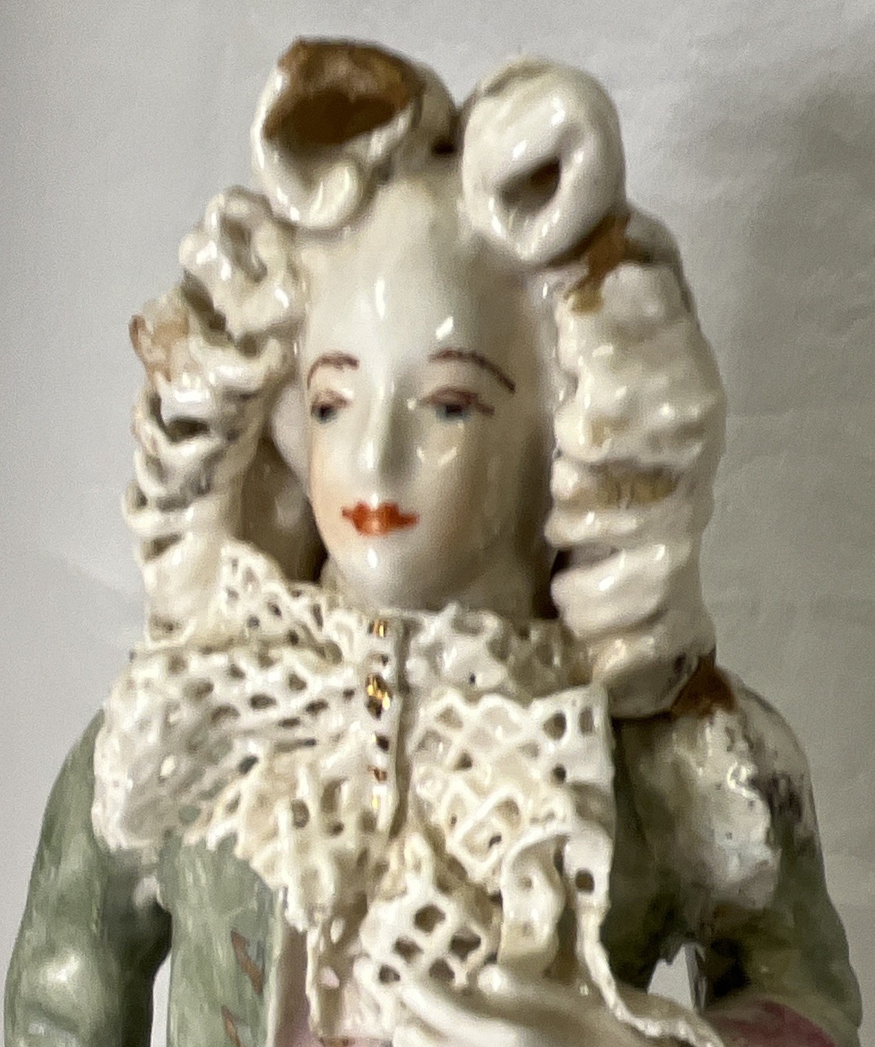Pair Vintage Corday Victorian Porcelain Colonial Lady and Gentleman Free Ship