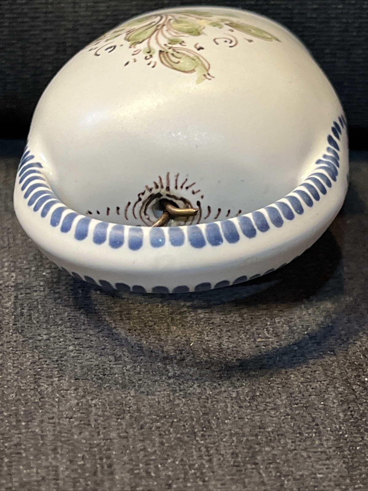 L’Assainato Grottaglie Pottery Bell Italy Flowers 3.25” X 2.25”