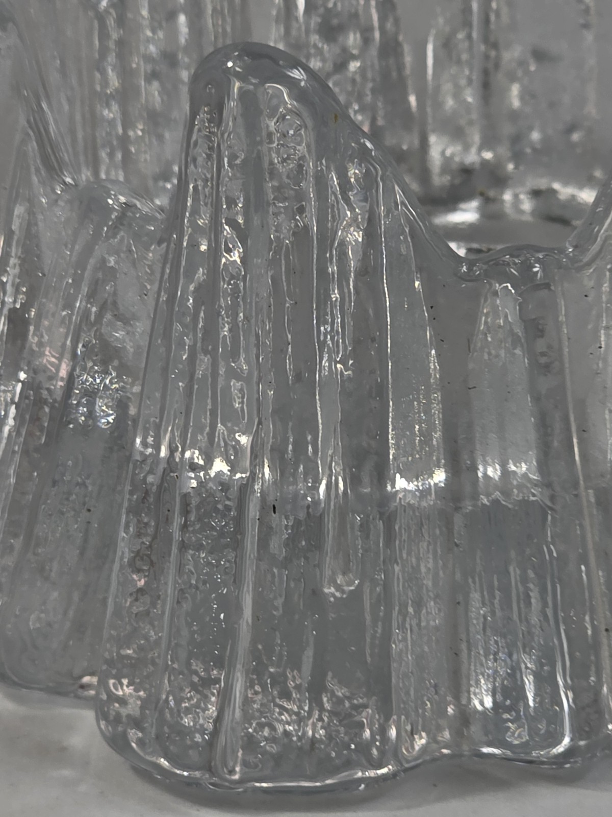 MCM Rune Strand Nybro Crystal Swedish Art Glass Volcano Votive Candle Holder 104