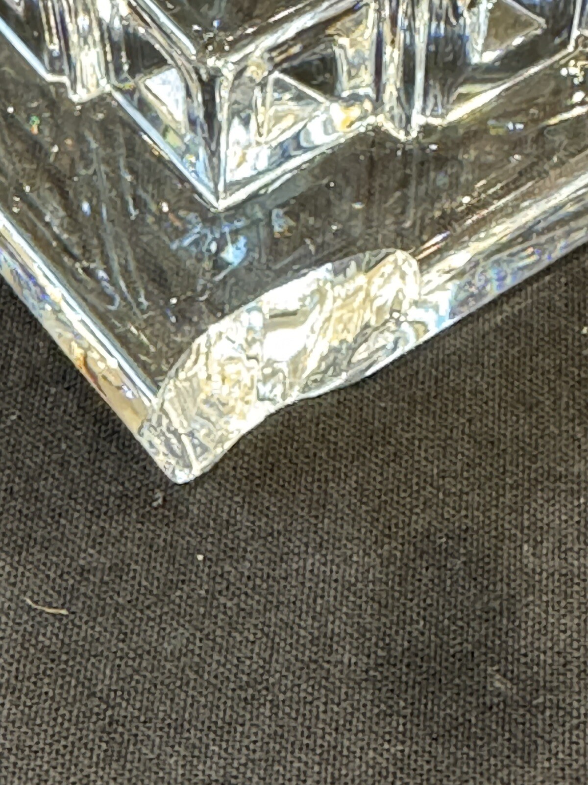 12″ Shannon 24% Lead Cut Crystal Chrysler Building NYC Chip On Base See Pic