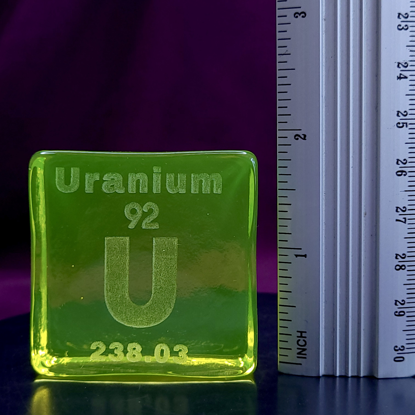 Uranium Glass Element Block Periodic Table Vaseline Glass Collectible Decor