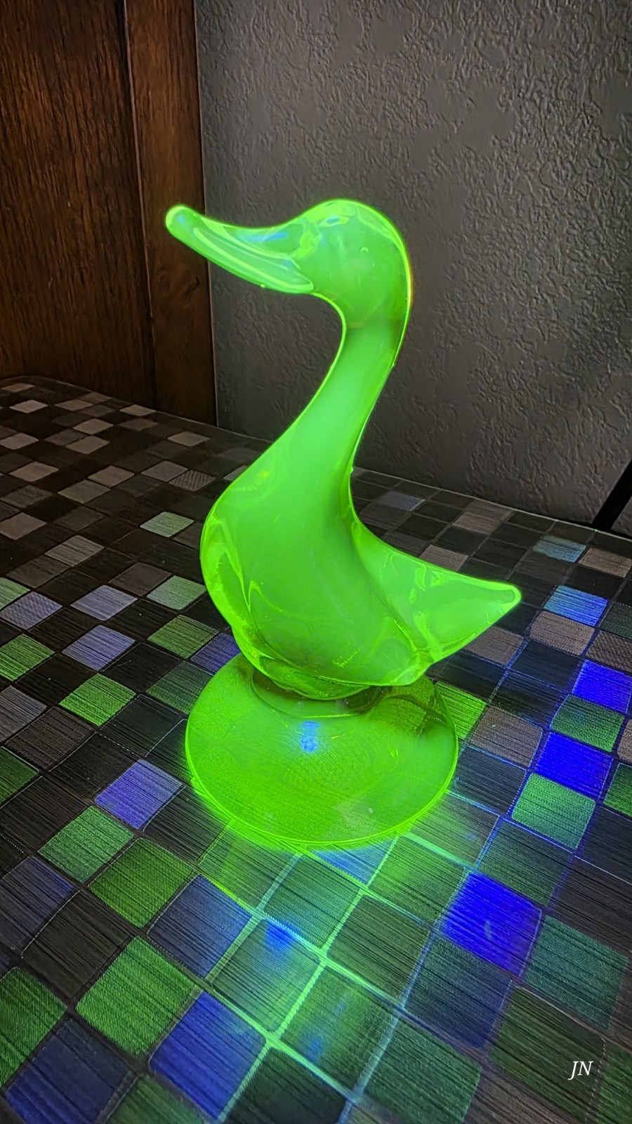 Viking Glass Epic Duck Baby 5 inch Lime Green Uranium!