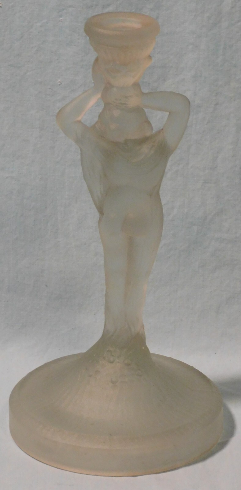 Nude Woman Candle Stick Holder Clear Frosted