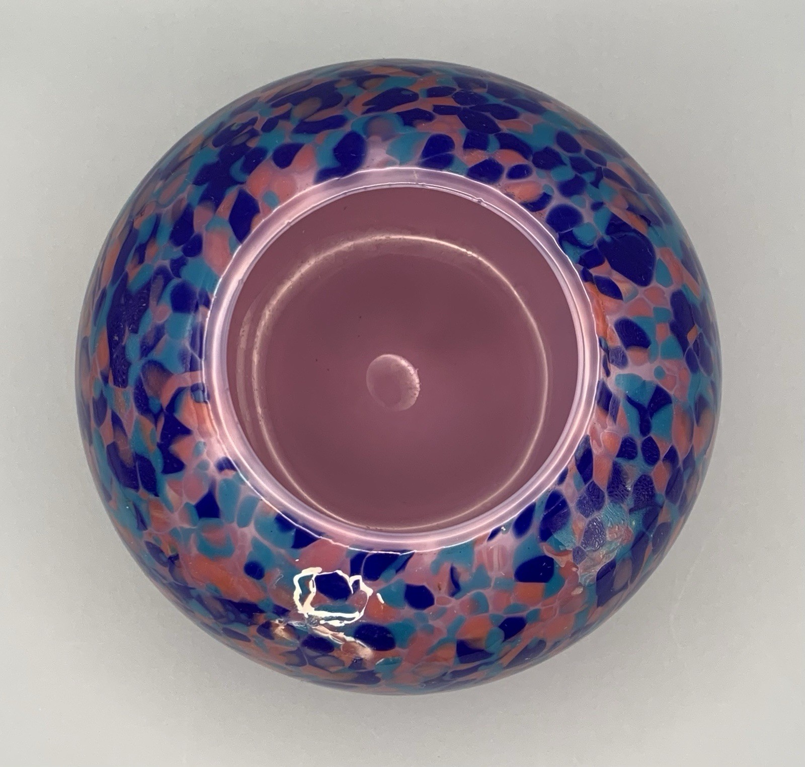 Hand Blown Glass Globe Vase Cased Glass Signed nambe 2005
