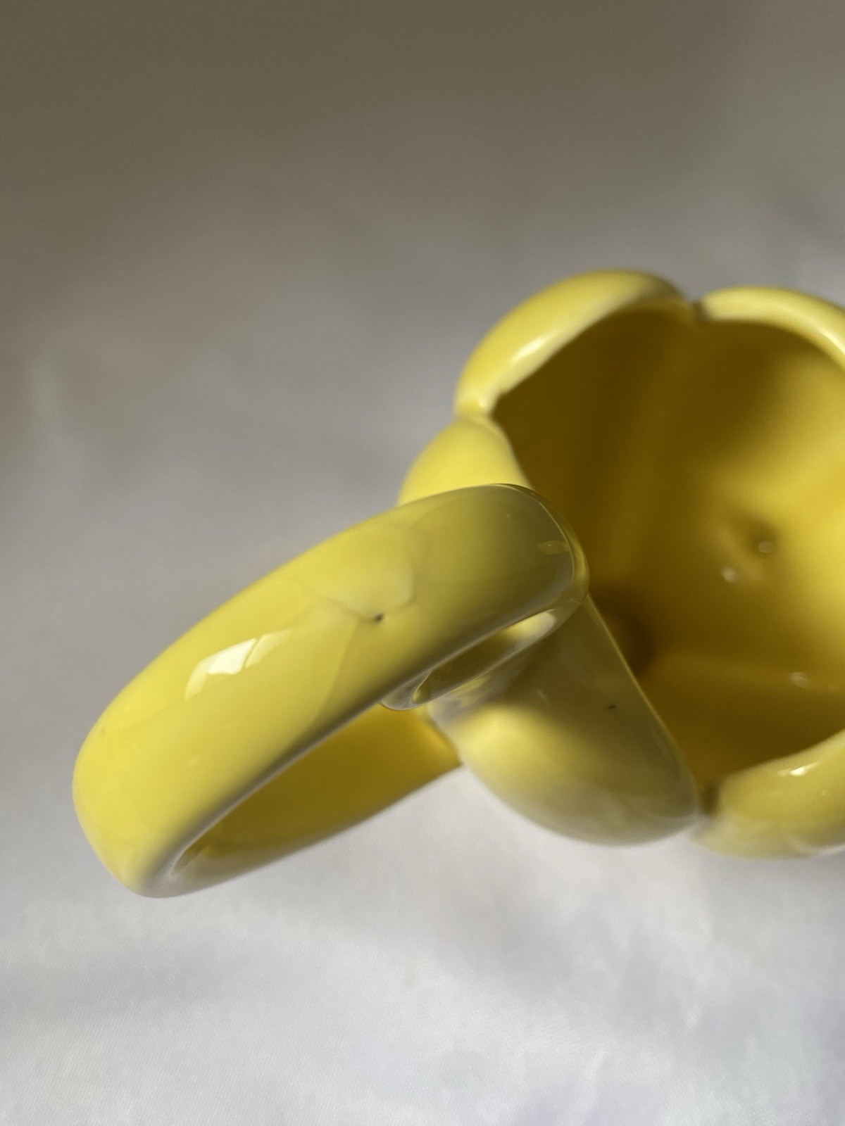 Mid Century Vintage Camark Pottery Small Tulip Vase With Handles Buttery Yellow