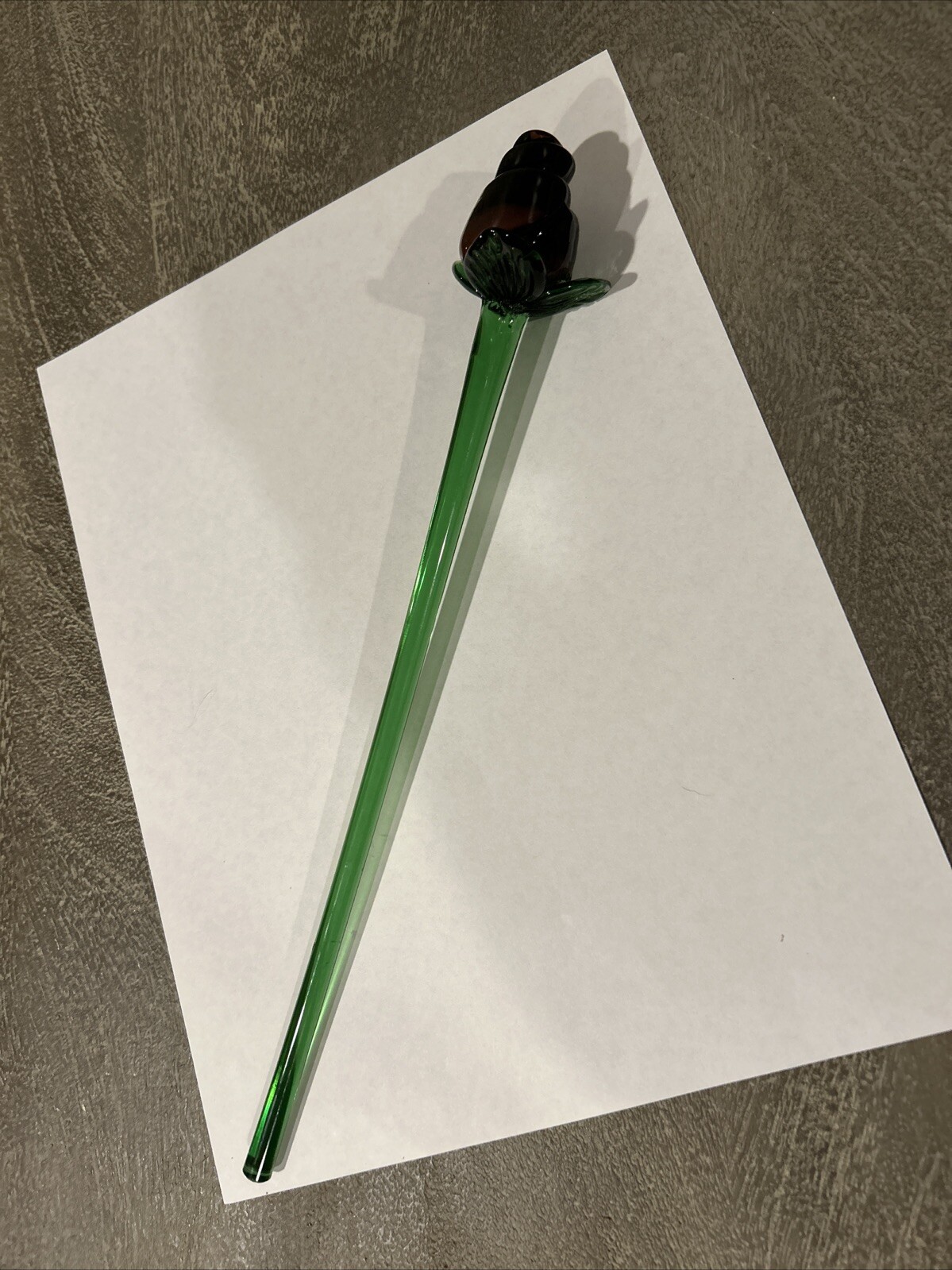 Glass Long Stem Rose Vintage