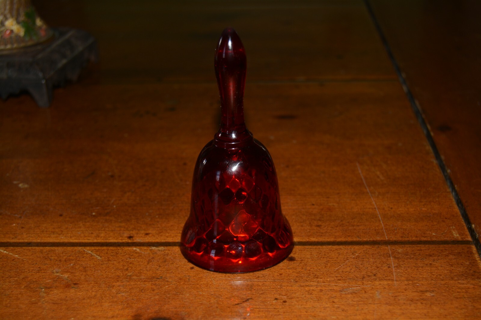 Fenton!! Red or Garnet Bell w/ Partial Sticker Approx. 4 inches In Great Shape!