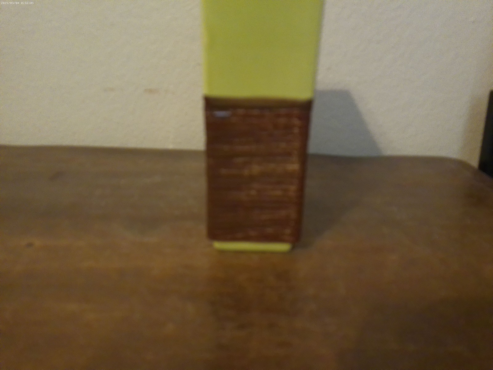 Vintage Mid Century Chartreuse and Brown Rectangular Vase