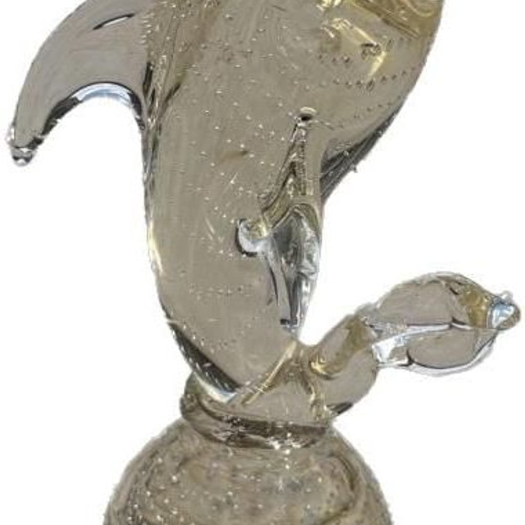 Vintage Mid-Century Modern Bullicante Controlled Bubble Glass Dolphin Figurine