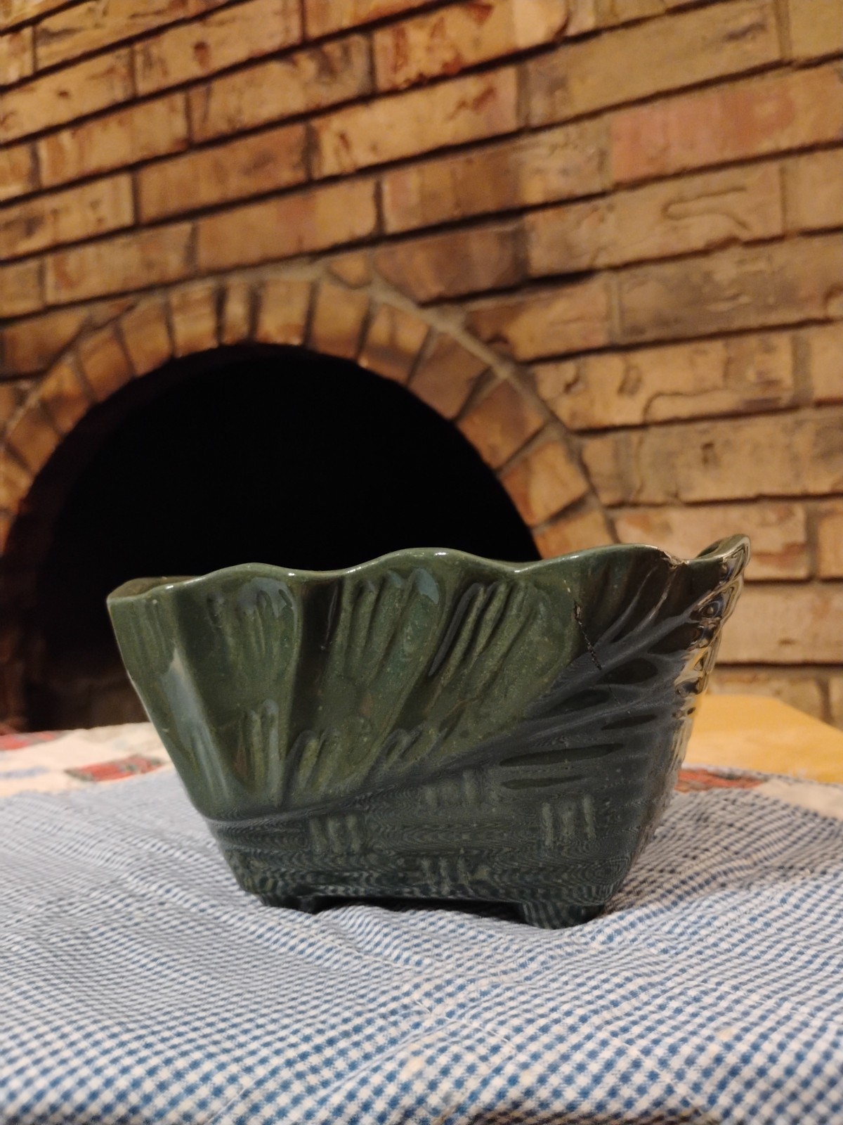 Vintage UPCO Ceramic Planter Deep Forest Green Number 496