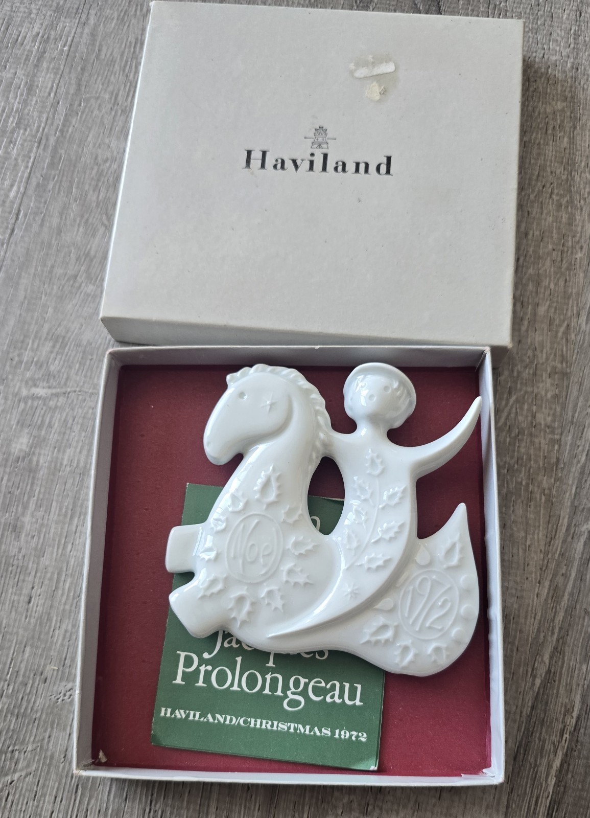 Haviland THE PRANCING HORSE Christmas Ornament 1972 Limoges France MCM Design