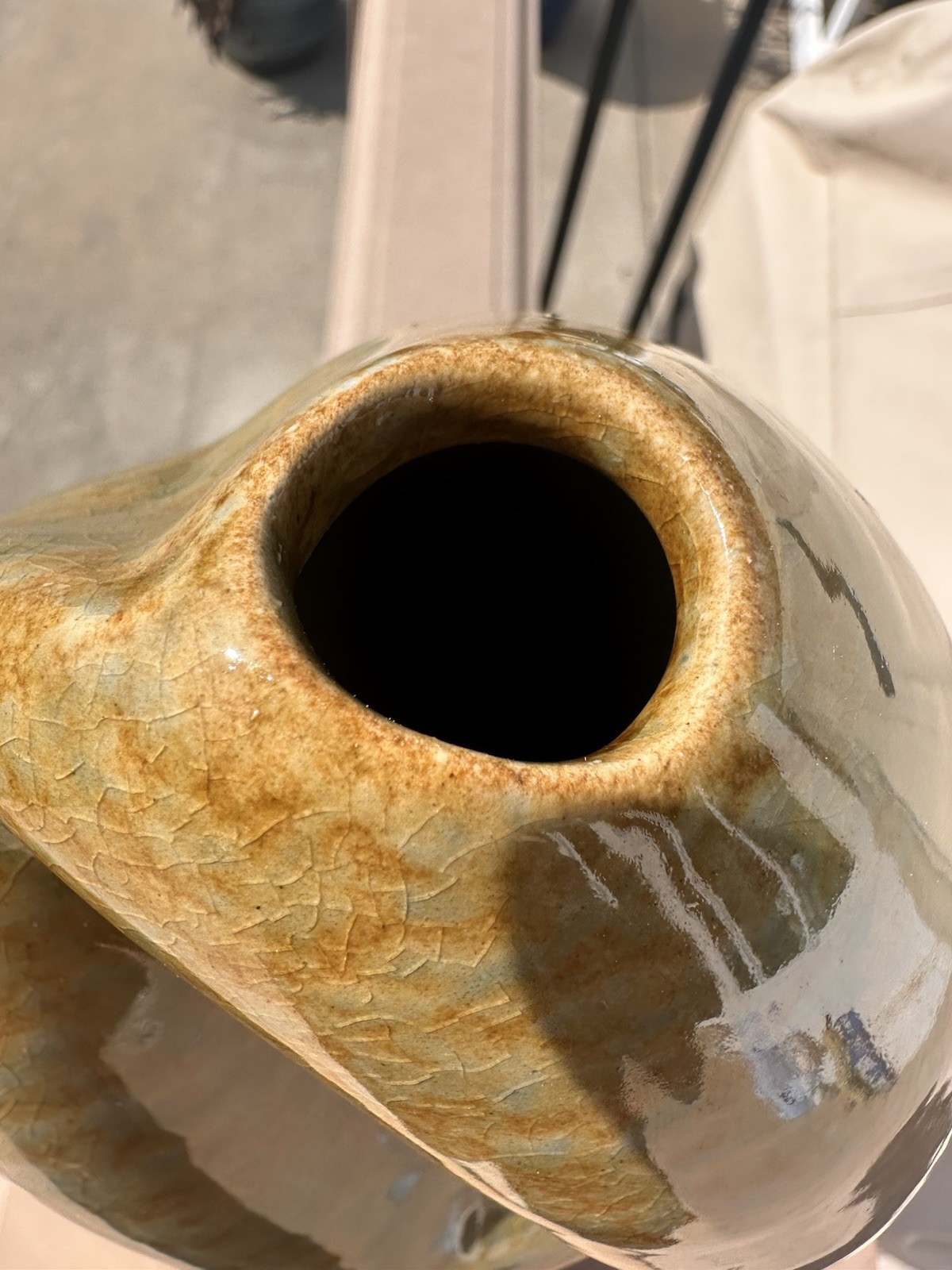 Studio Pottery Biomorphic Vase Folded Seed Pod MCM Sculpture Art