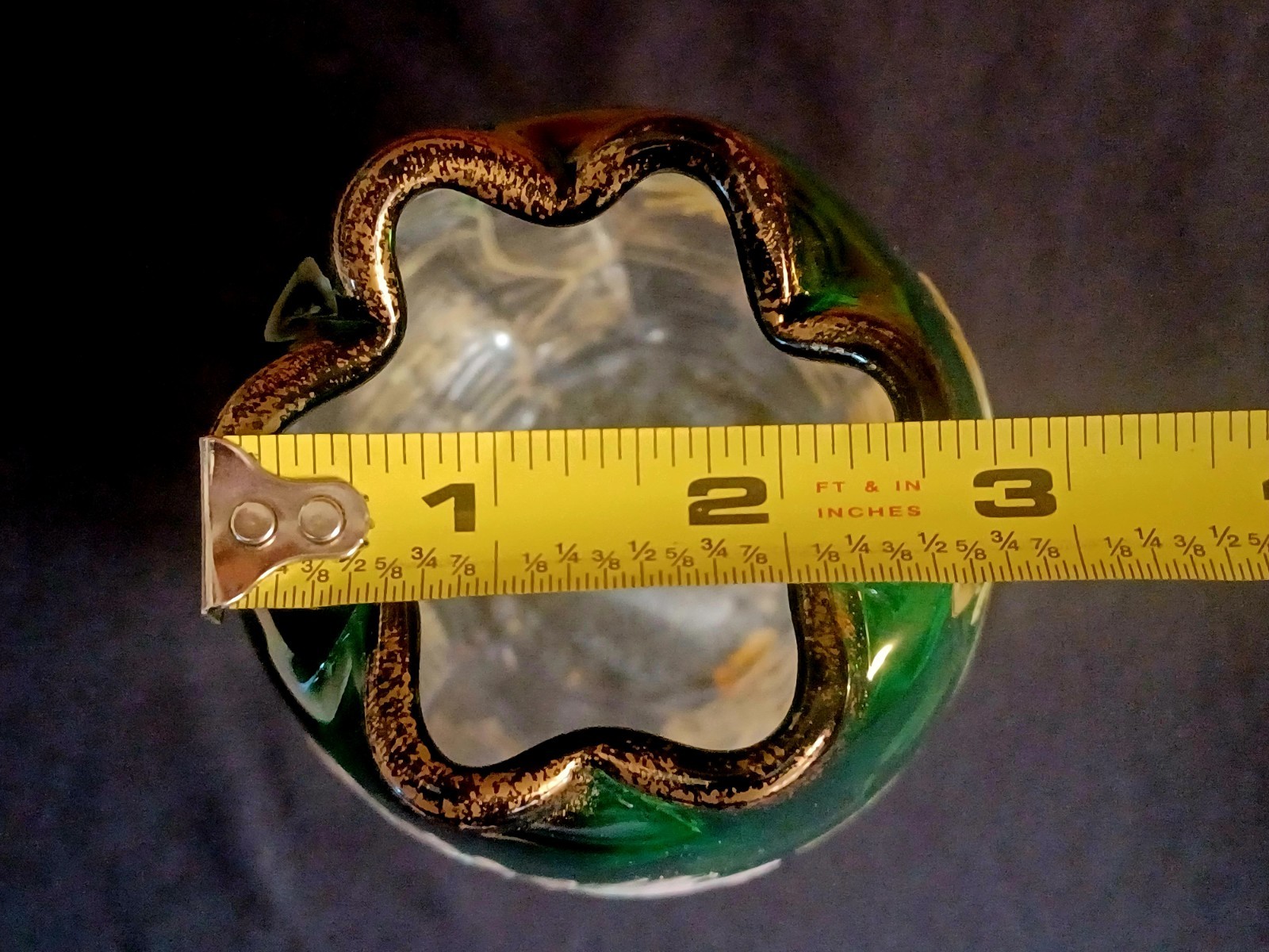 Antique Mont Joye / Legras Art Nouveau Enameled Green Glass Chrysanthemum Vase