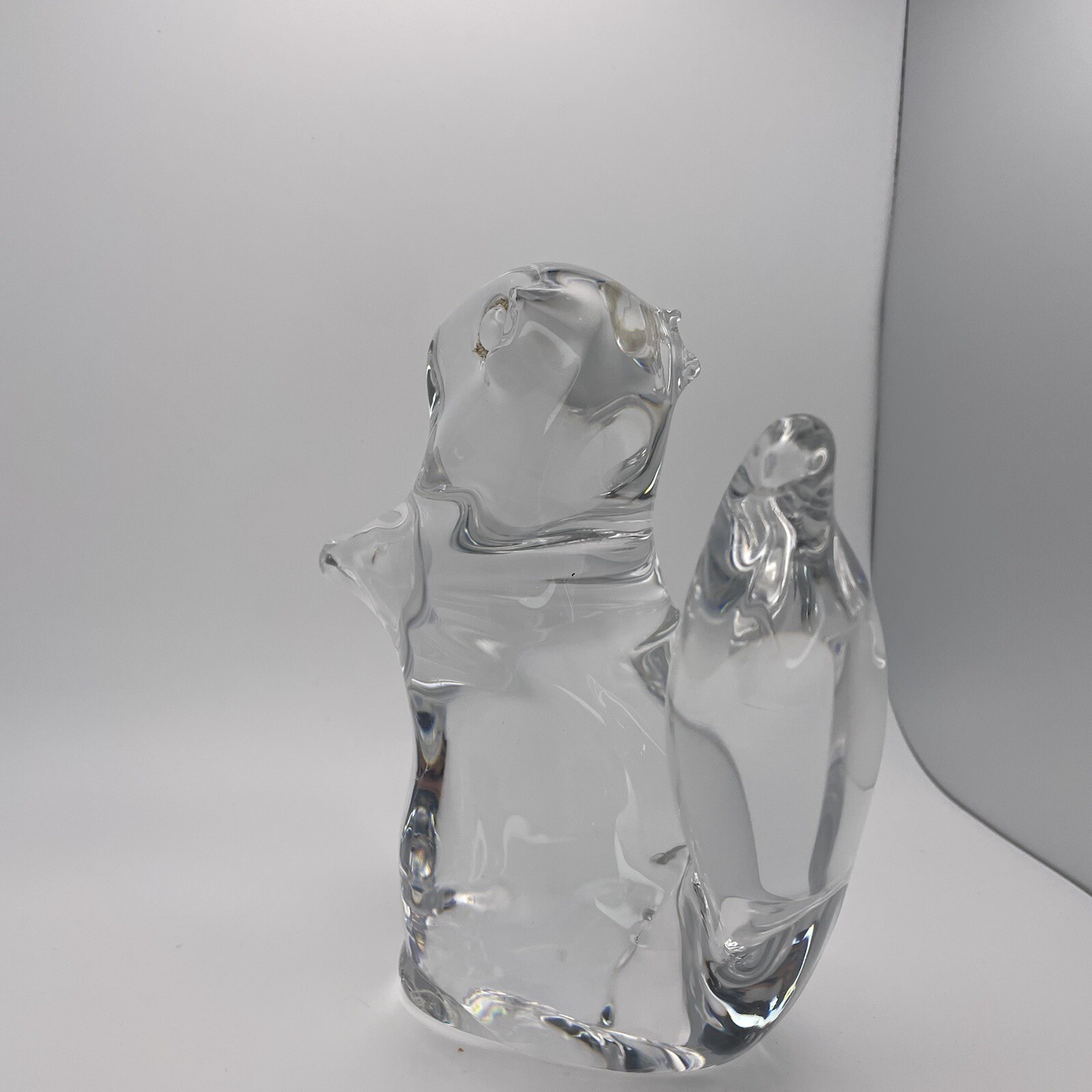 Daum France Clear Crystal Glass Squirrel Paperweight Signed 6” See Photos ✨