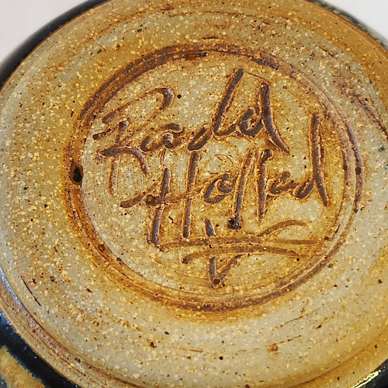 Rare Randal Holland Studio Pottery Bowl Signed Pottery Drip Glaze Brown/Blue/BlK
