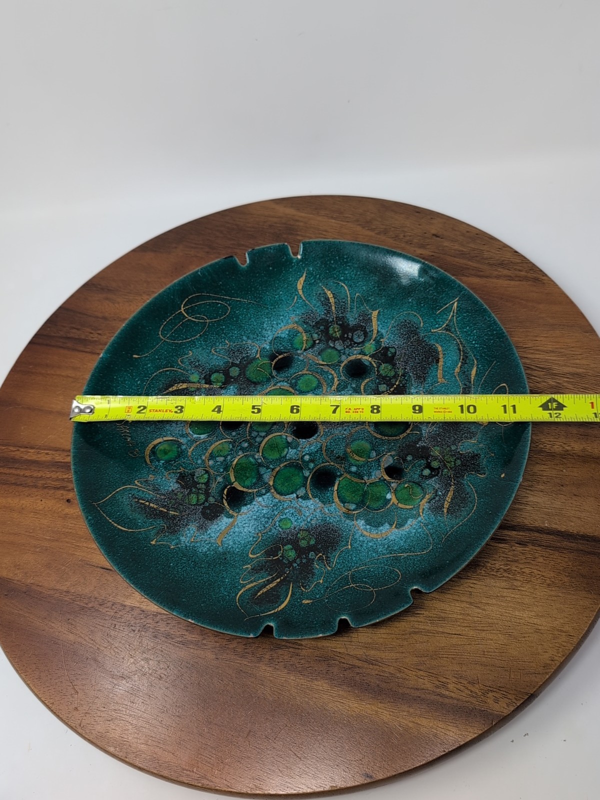 Vintage MCM Enamel-on-Copper Ashtray SIGNED Sascha Brastoff