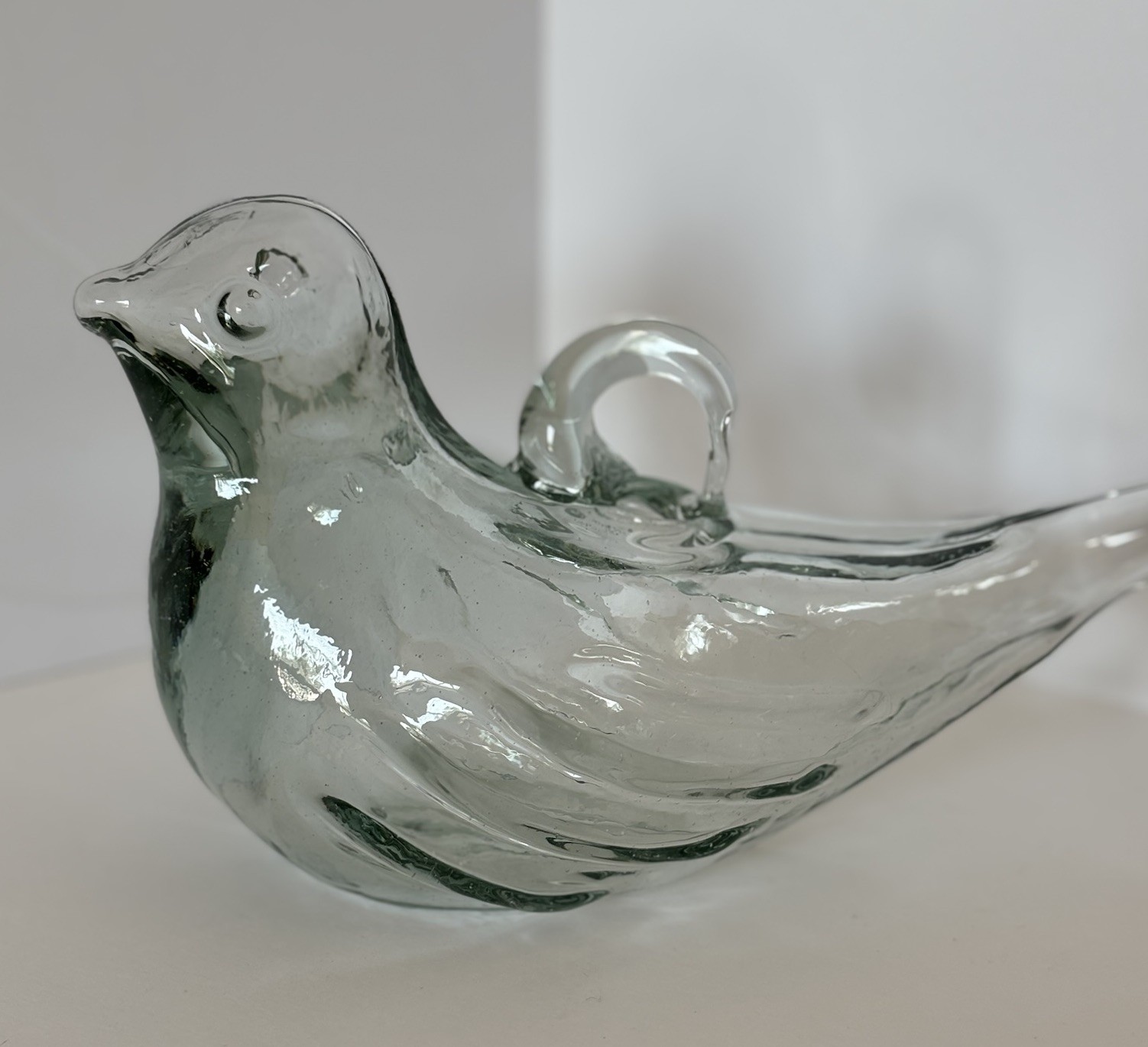 Hand Blown Glass Bird 9 Inch