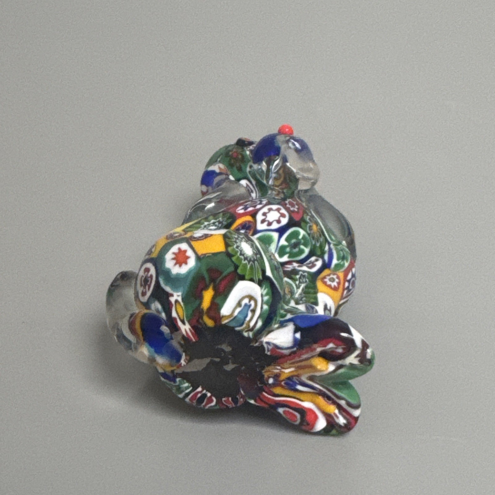 Vintage Murano Glass Hound Dog Millefiori Art Figurine Multi Color 3.75″ Tall