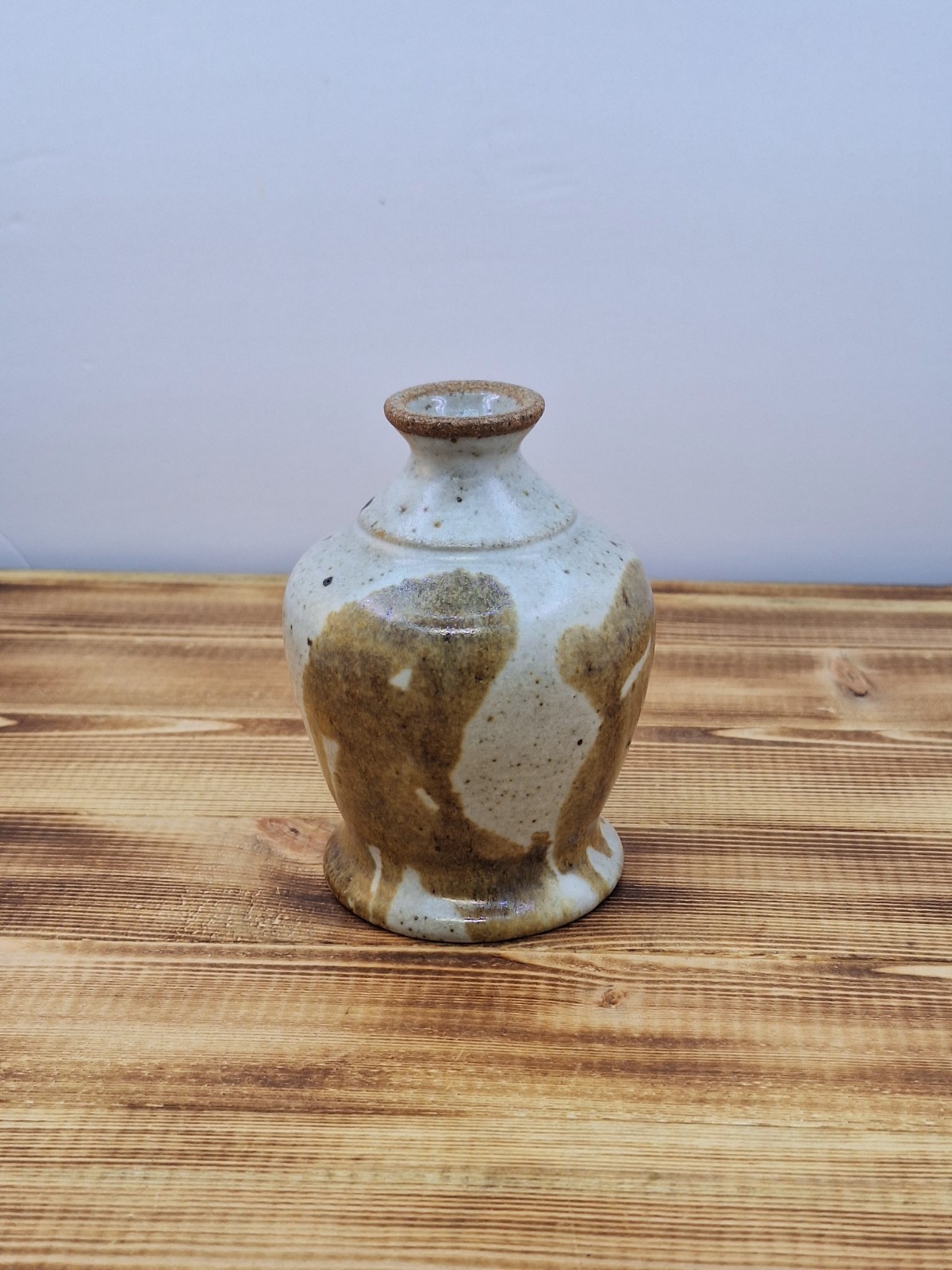 Vintage Studio Art Stone Pottery Bud Vase Signed 4 X 3