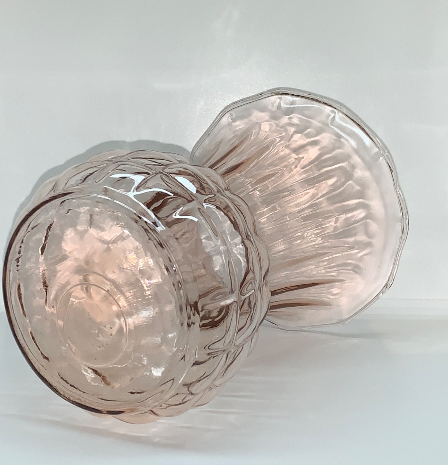 Anchor Hocking “Royal Pink” Pineapple Flared Vase 8 3/4″