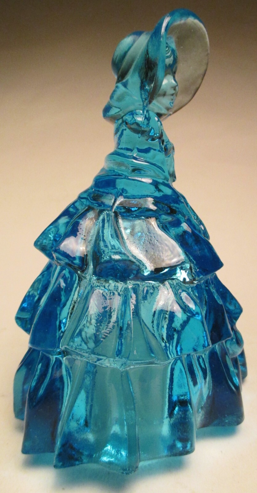 Vintage Wheaton Craft Glass 1970’s Transparent Blue Gloss Southern Belle Lady